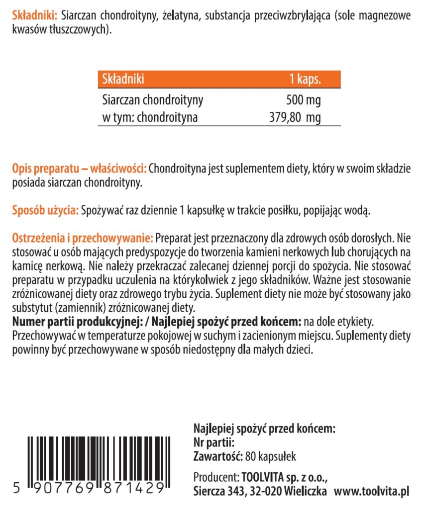 CHONDROITYNA 500 MG | 80 kapsułek – zdjęcie 3