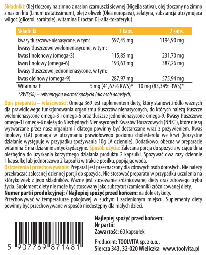 OMEGA 369, WIT. E | 60 kapsułek – zdjęcie 3
