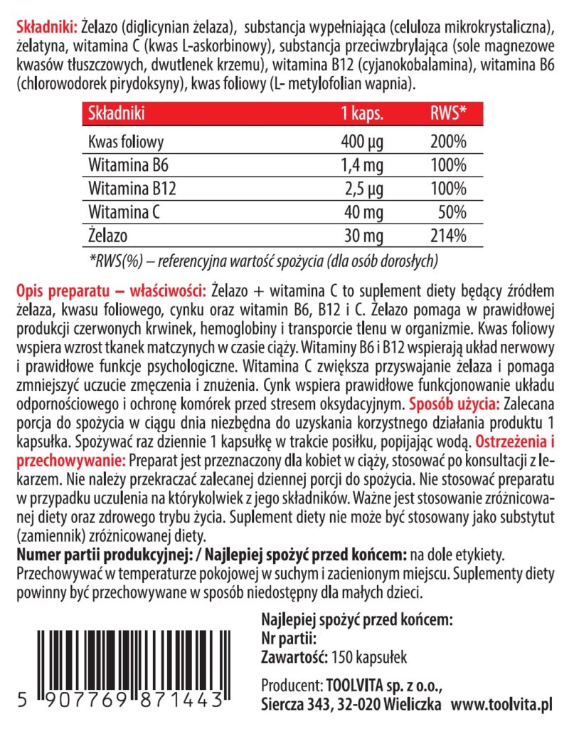 ŻELAZO | 150 kapsułek – zdjęcie 3