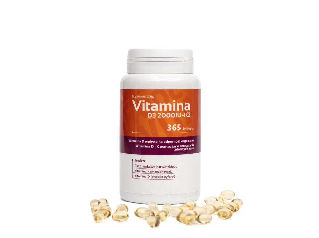 WITAMINA D3 2000 IU, WIT. K2 | 365 kapsułek – zdjęcie 1