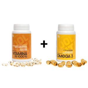 WITAMINA D3 1000 IU | 365 kapsułek + OMEGA 3, EPA, DHA | 120 kapsułek