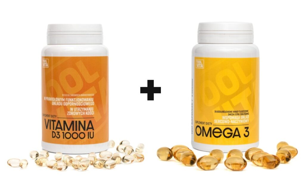 WITAMINA D3 1000 IU | 365 kapsułek + OMEGA 3, EPA, DHA | 120 kapsułek – zdjęcie 1