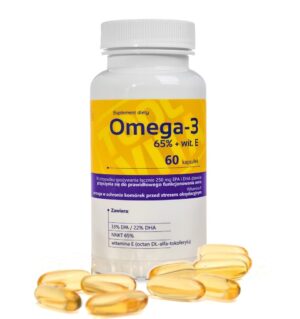 OMEGA 3 65%, WIT. E, EPA, DHA | 60 kapsułek